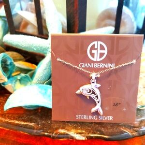NWT Giani Bernini sterling silver dolphin necklace